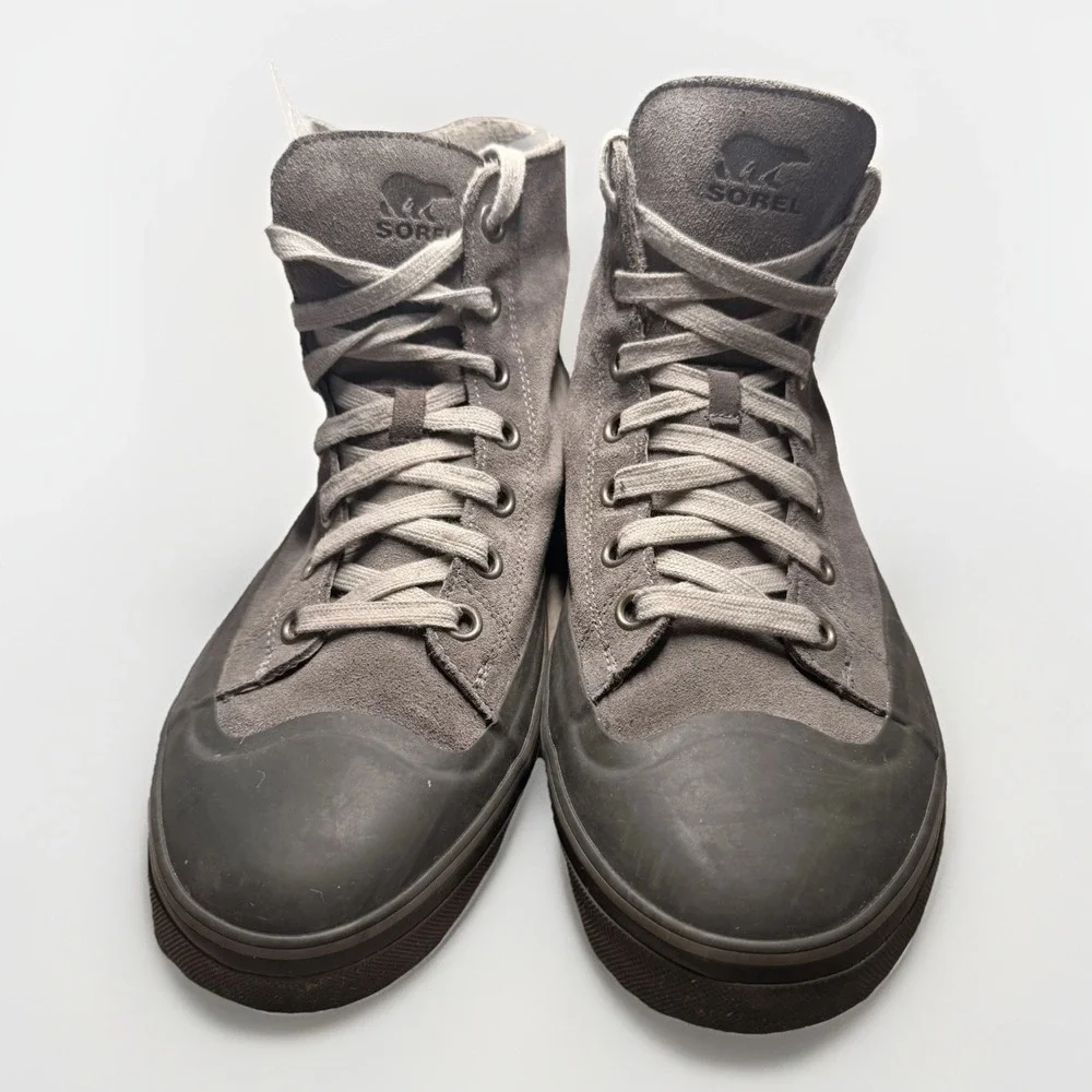 SOREL Men's Cheyanne Metro Waterproof Sneaker Boots Gray Suede Size 11.5